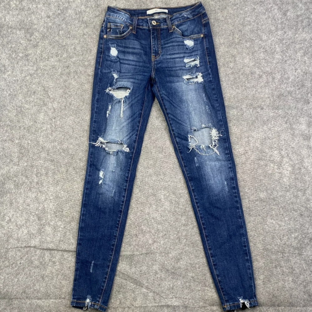 Kancan Distressed Blue Jeans for Women